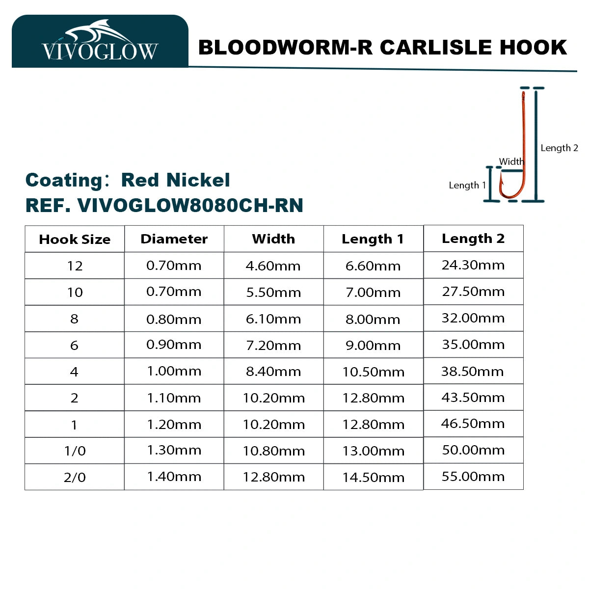 Bloodworm-R Carlisle Hook Long Shank Hooks