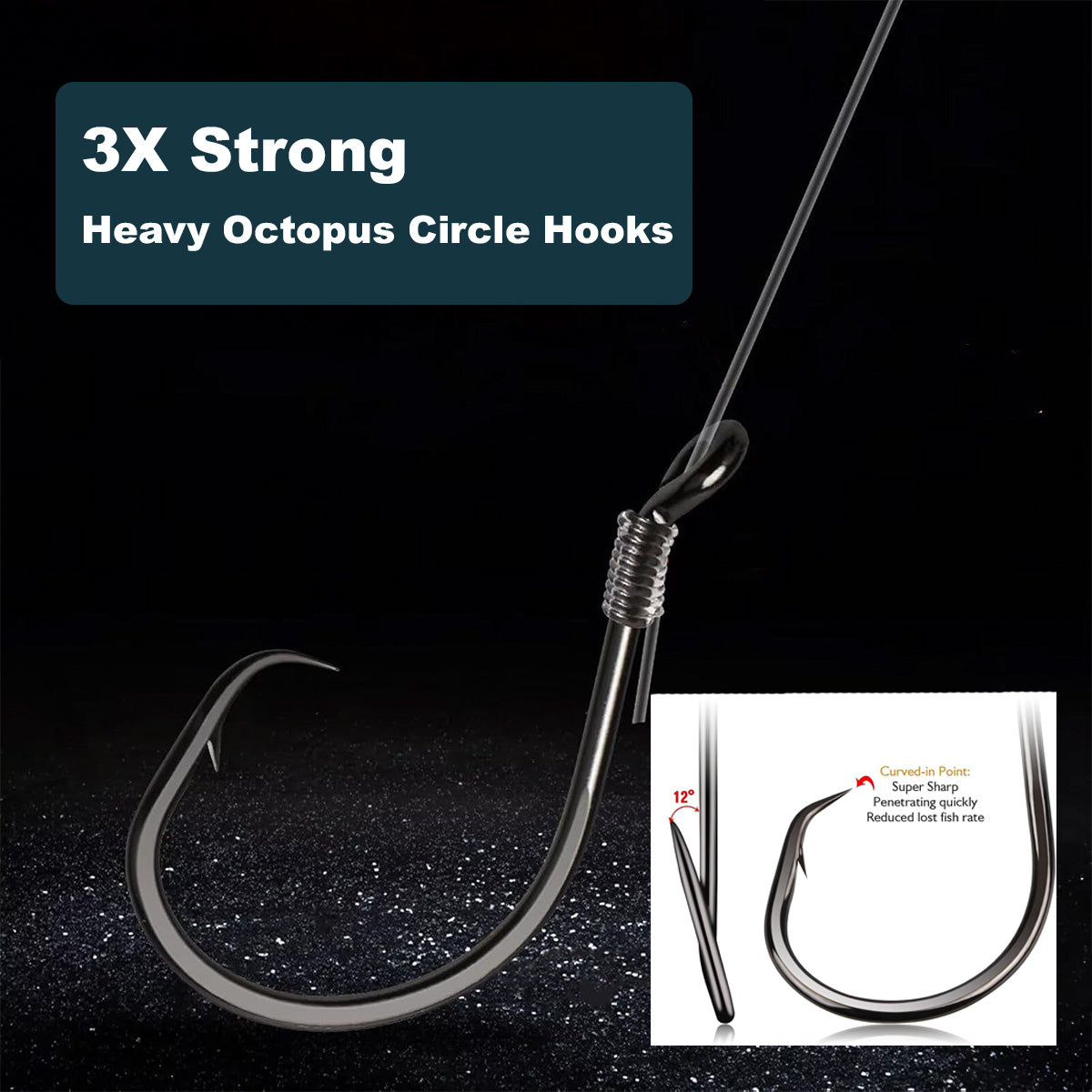 Heavy Octopus Circle Hooks Fishing Hooks 3X Strong