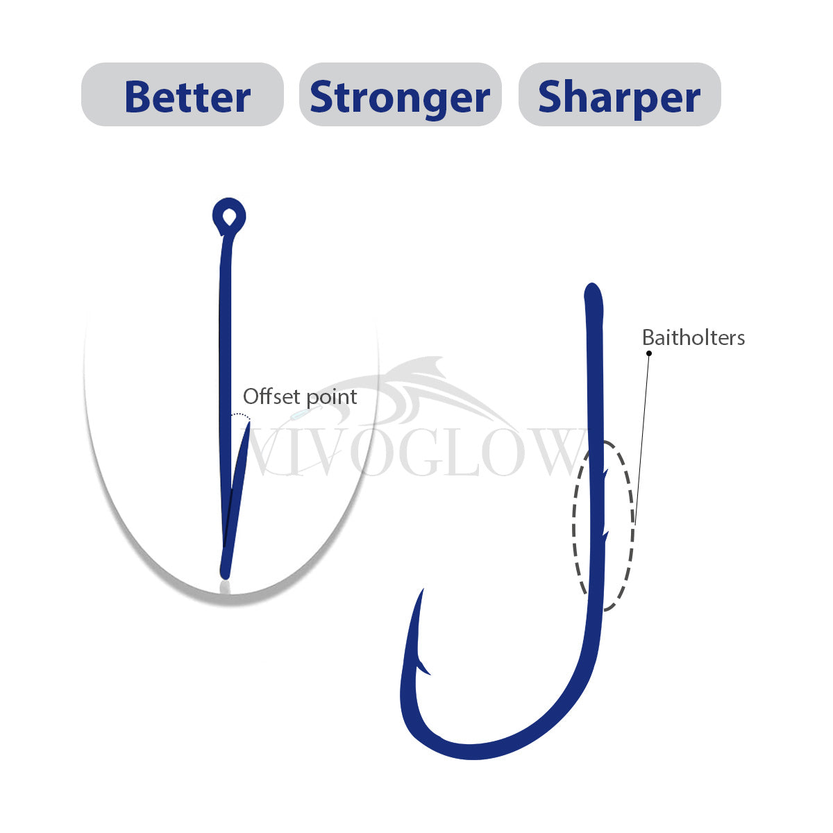 Long Baitholder Hooks- Black Nickel