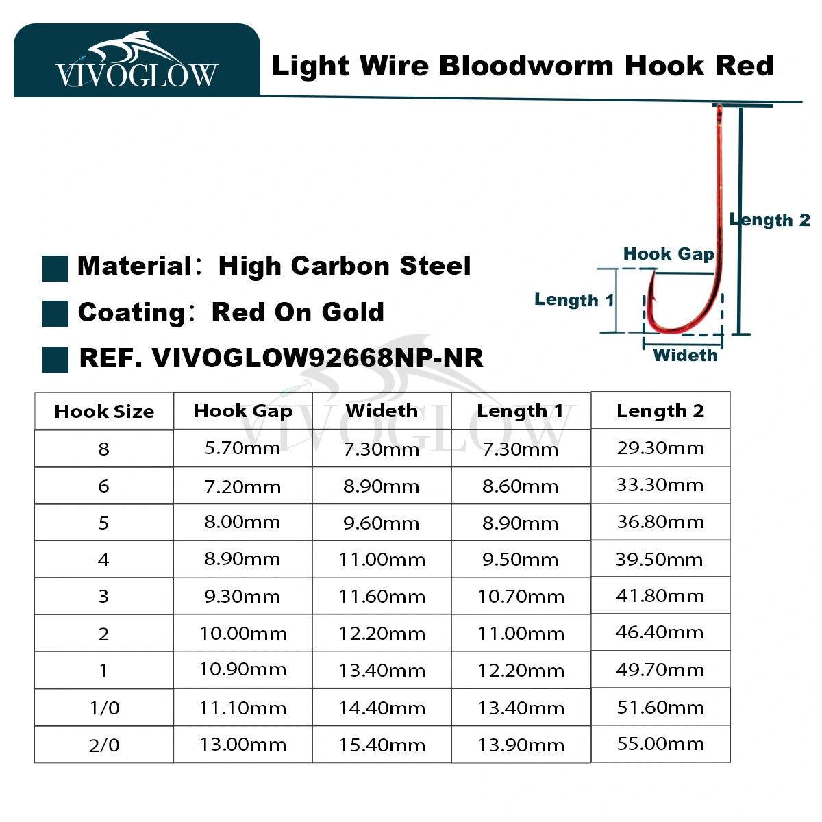 Wire Bloodworm Hook Red