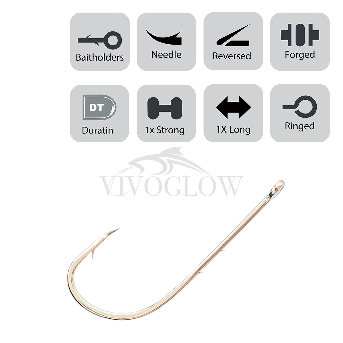 Long Baitholder Hooks- Bright Nicke