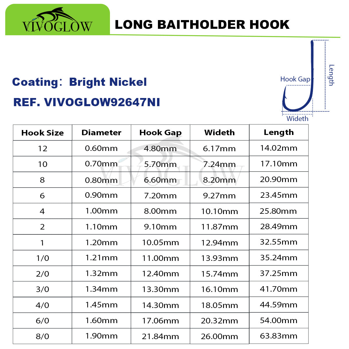 Long Baitholder Hooks- Bright Nicke