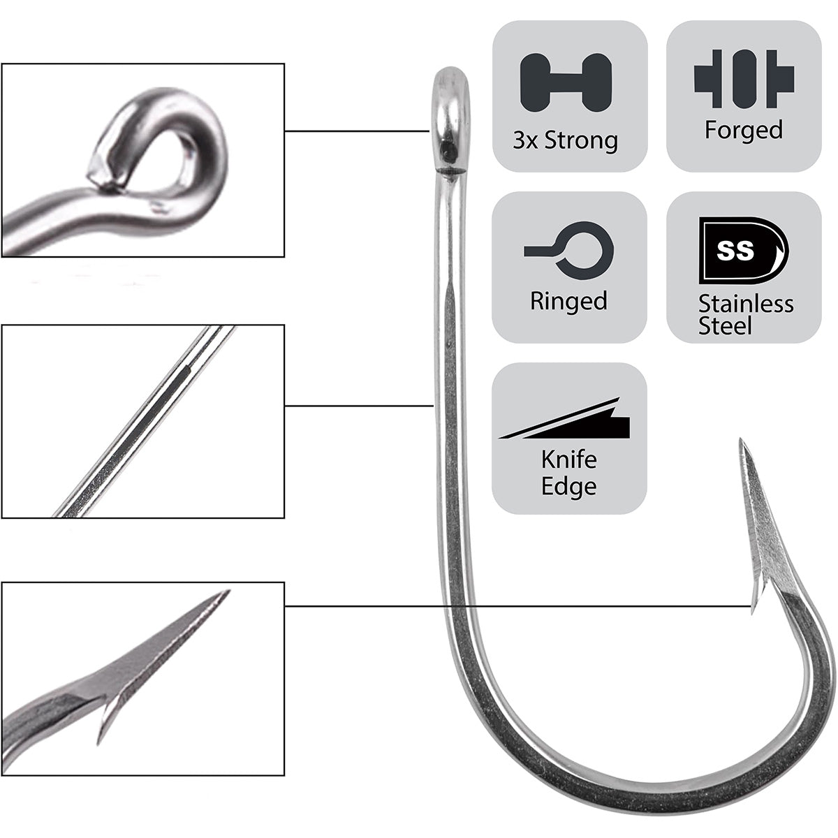 Stainless Southern & Tuna Big Game Hooks