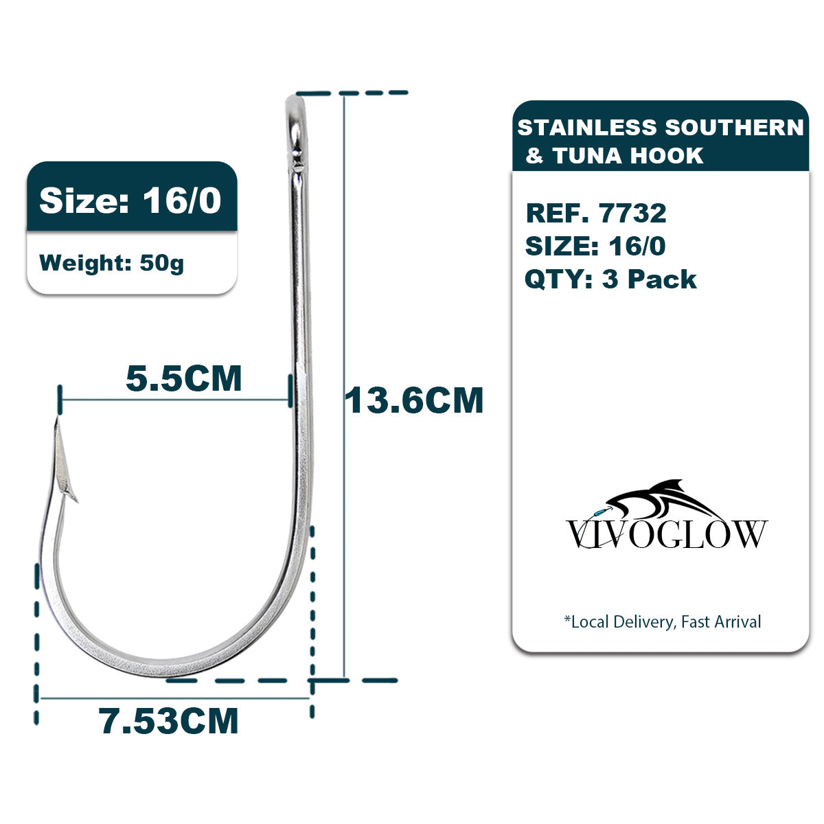 Stainless Southern & Tuna Big Game Hooks