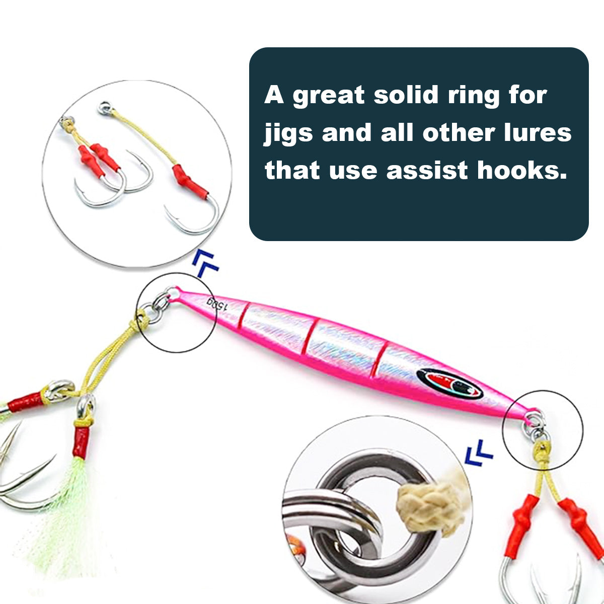 Fishing Solid Rings for Assist Hook
