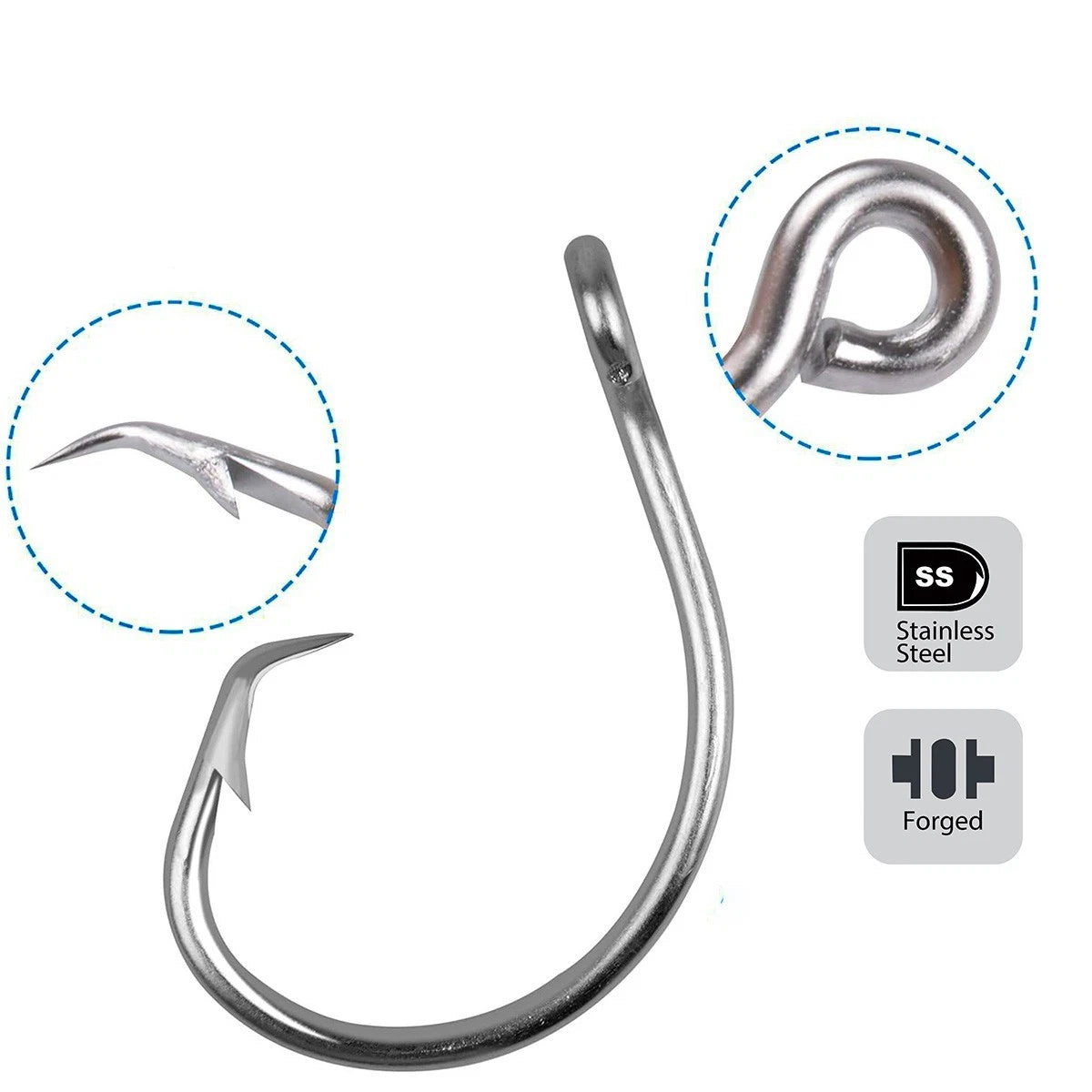 Circle Hooks Uncoated- 5X Strong