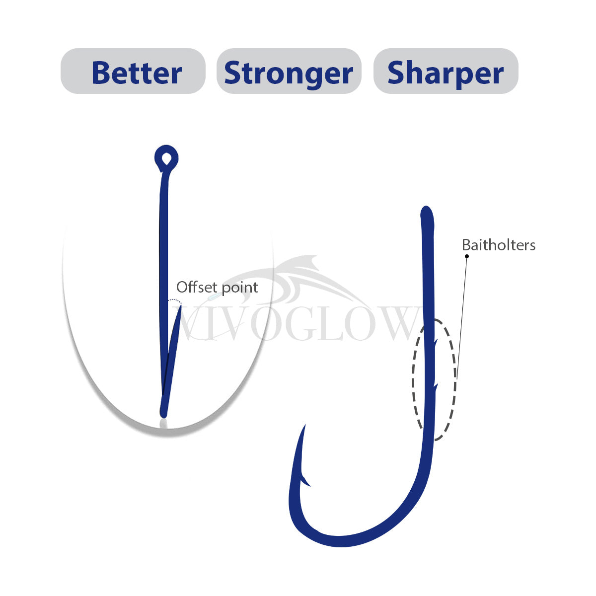 Long Baitholder Hooks- Bright Nicke