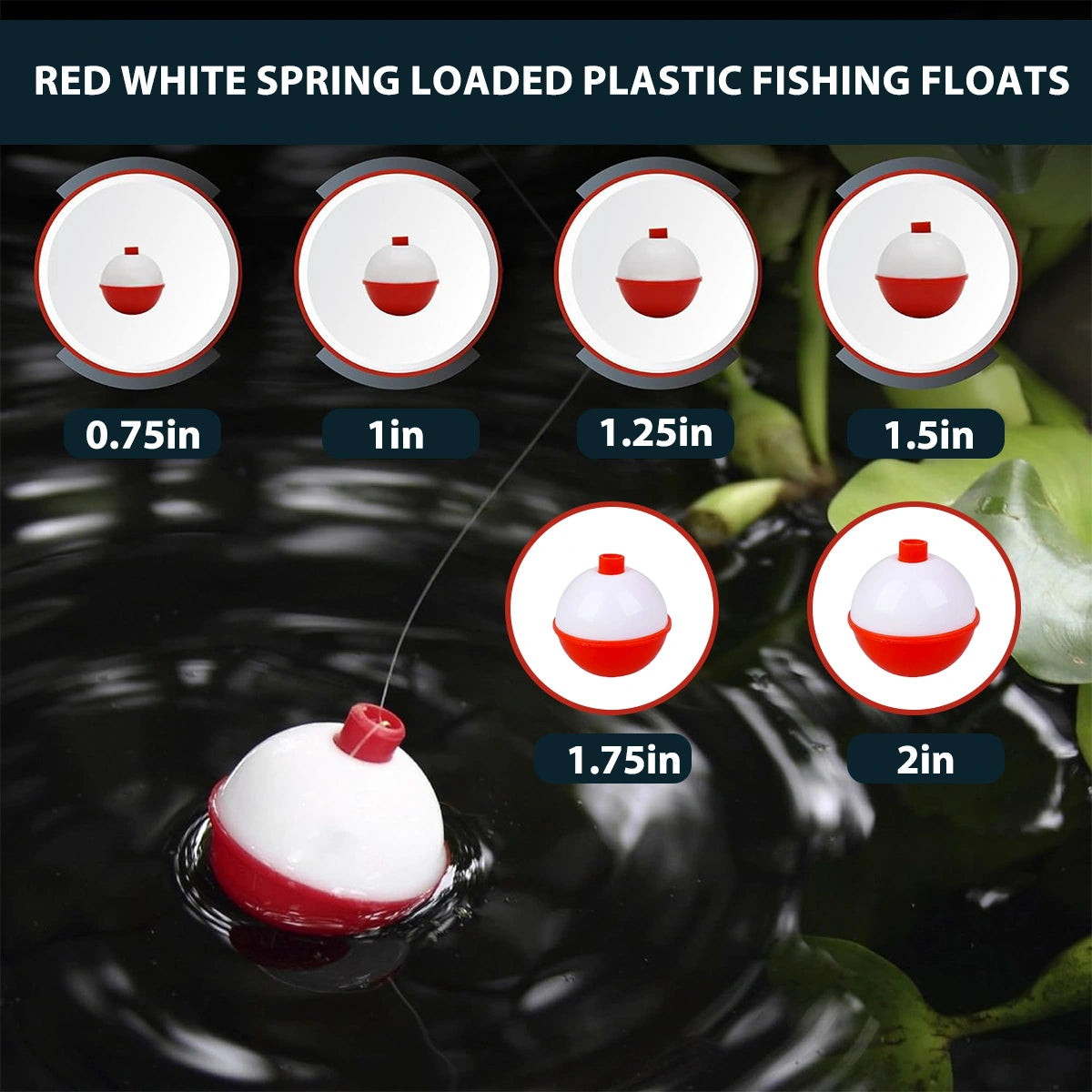 Red White Spring Loaded Fishing Floats
